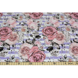 Jersey - Rose vintage flieder gestreift 